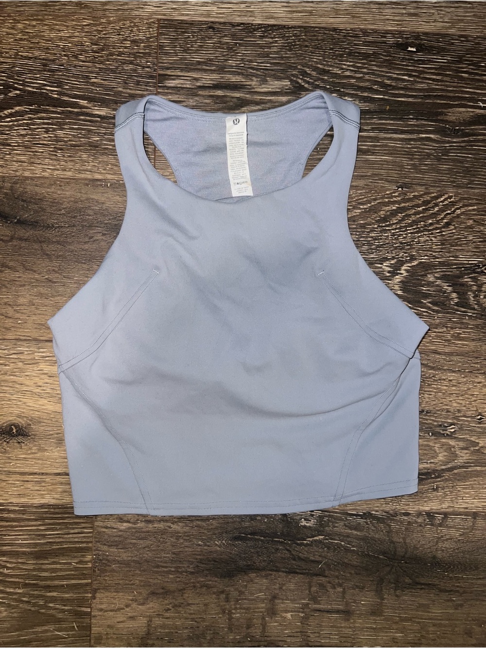 lululemon athletica Pale Gray Cropped Performance Sports Bra